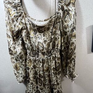 Peach Love California Paisley Long Sleeve Dress